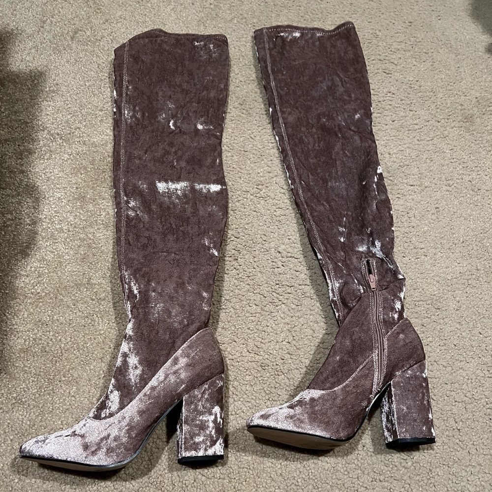 ASOS Over the Knee Velvet Boots